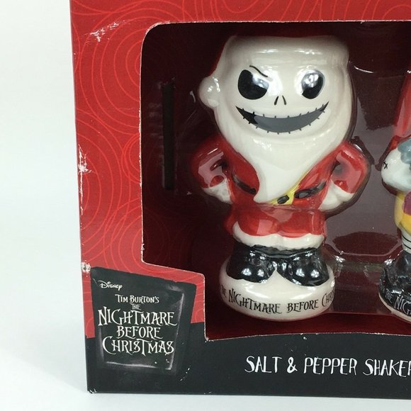 Disney The Nightmare Before Christmas Santa Jack Sally Salt Pepper Shakers New - Picture 3 of 12